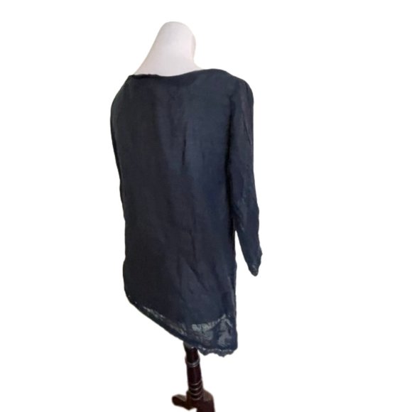 Asymmetrical black sheer tunic M - Picture 2 of 3